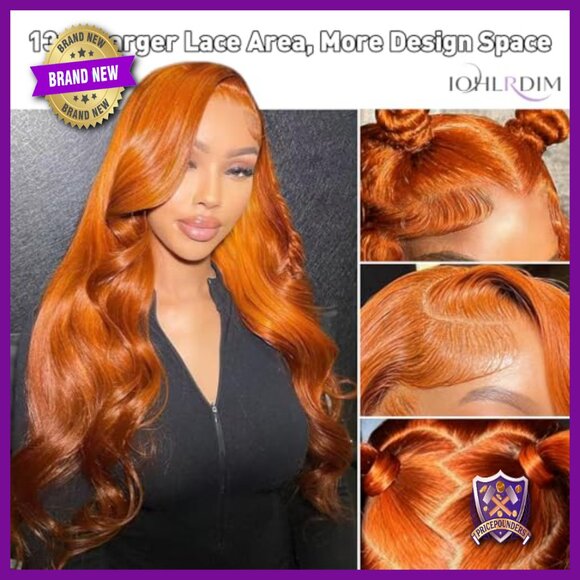 30 Inch Human Hair Lace Front Wig 200% Density Body Wave Glueless main image 4